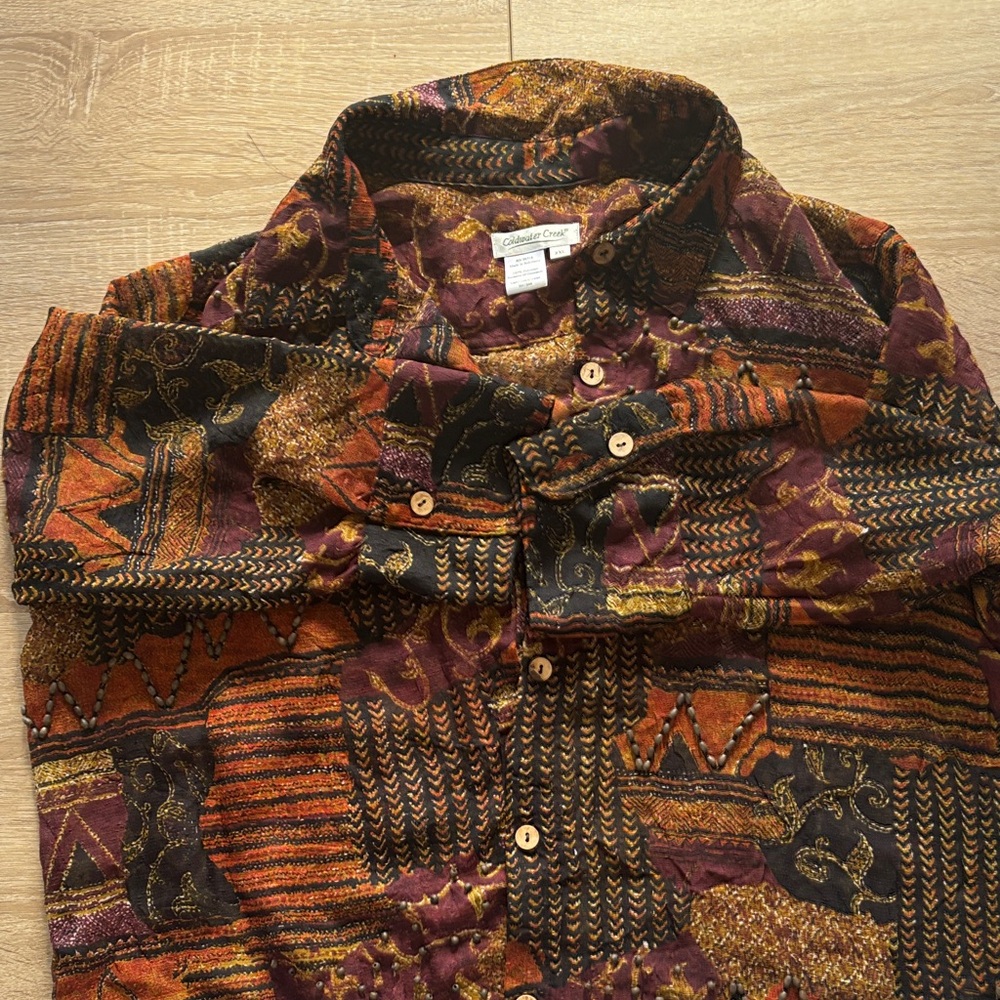 Colorful Patterned Button-Up Shirt